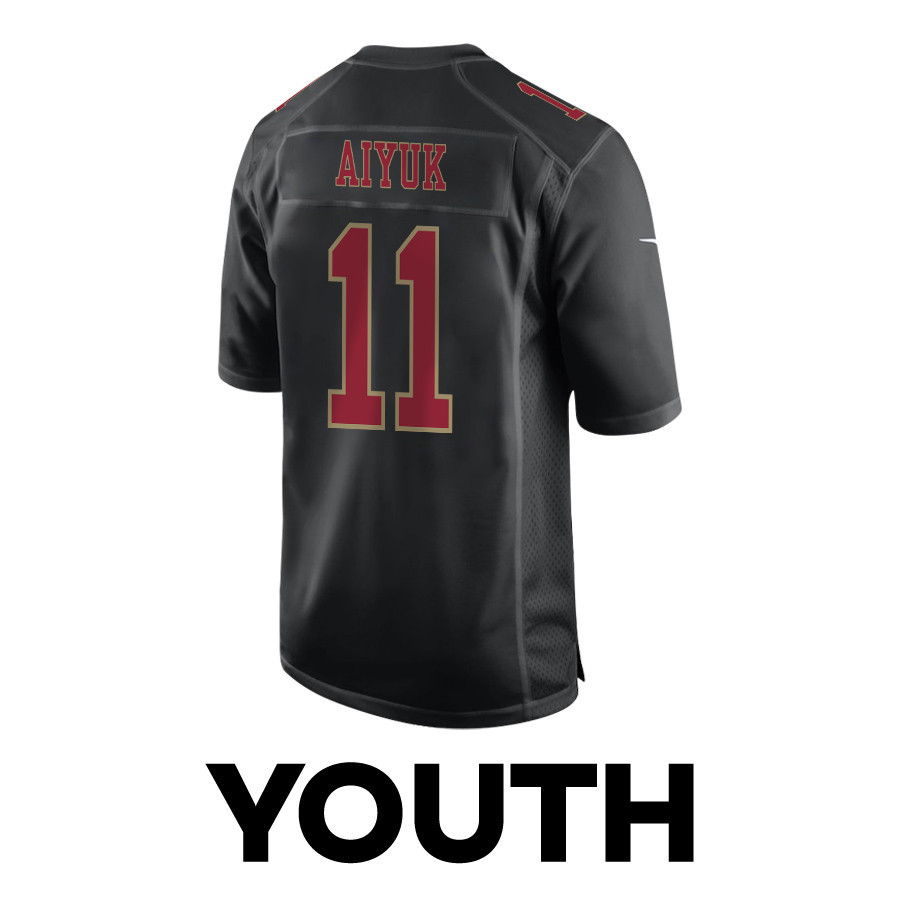 Brandon Aiyuk 11 San Francisco 49ers Super Bowl LVIII Patch Fashion Game YOUTH Jersey - Carbon Black JS7407 nicesnker - Image 3