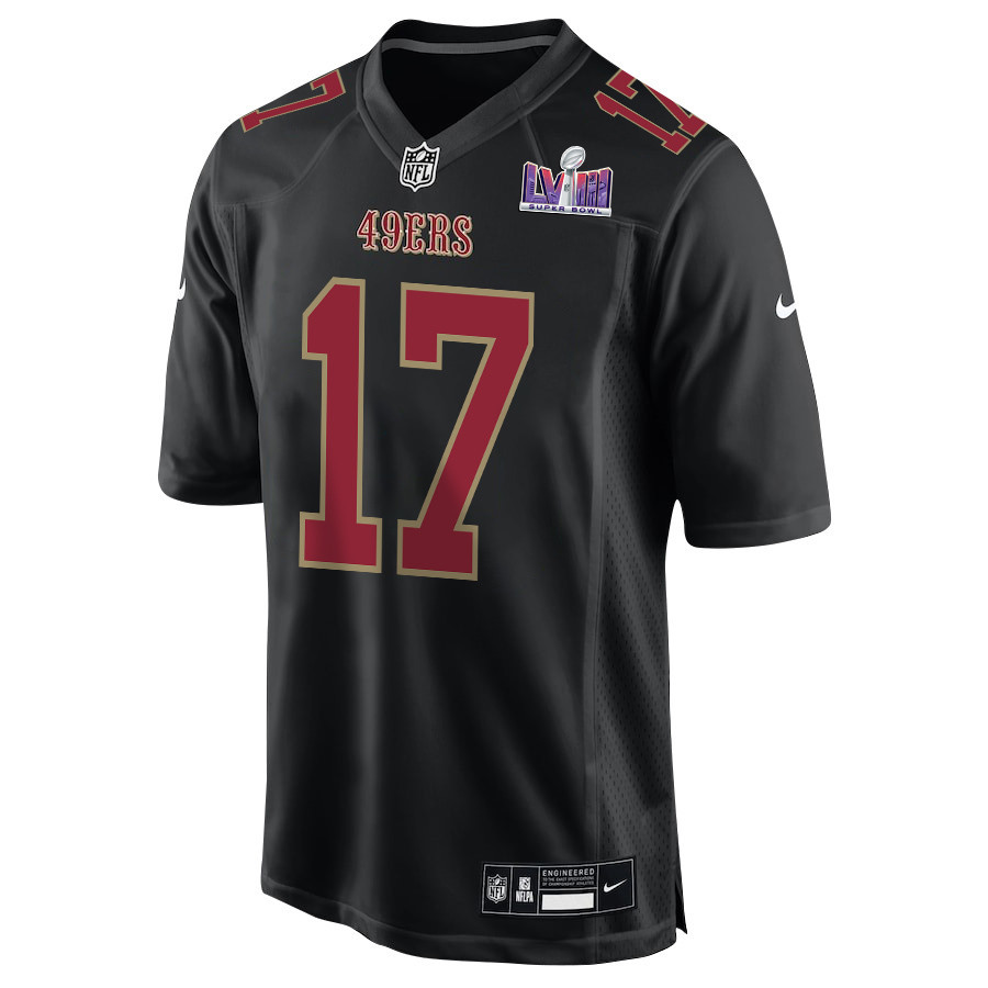 Alternative view of Brandon Allen 17 San Francisco 49ers Super Bowl LVIII Patch Fashion Game Men Jersey - Carbon Black JS9491 nicesnker
