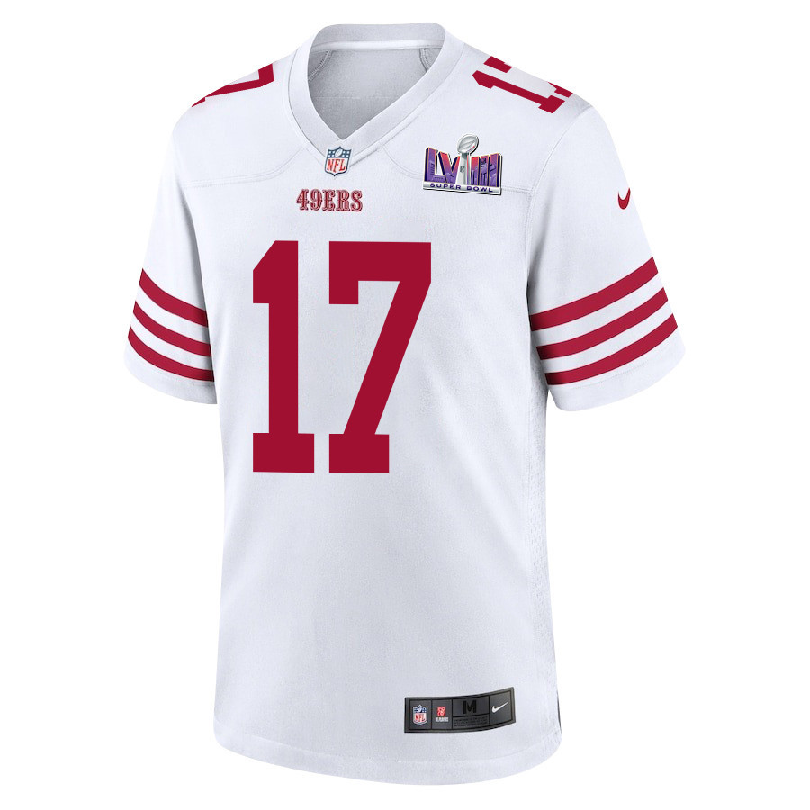 Alternative view of Brandon Allen 17 San Francisco 49ers Super Bowl LVIII Patch Game Men Jersey - White JS3510 nicesnker