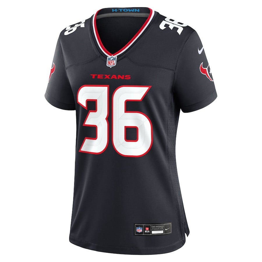 Alternative view of Brandon Hill 36 Houston Texans Women's Team Game Jersey - Navy JS4158 nicesnker