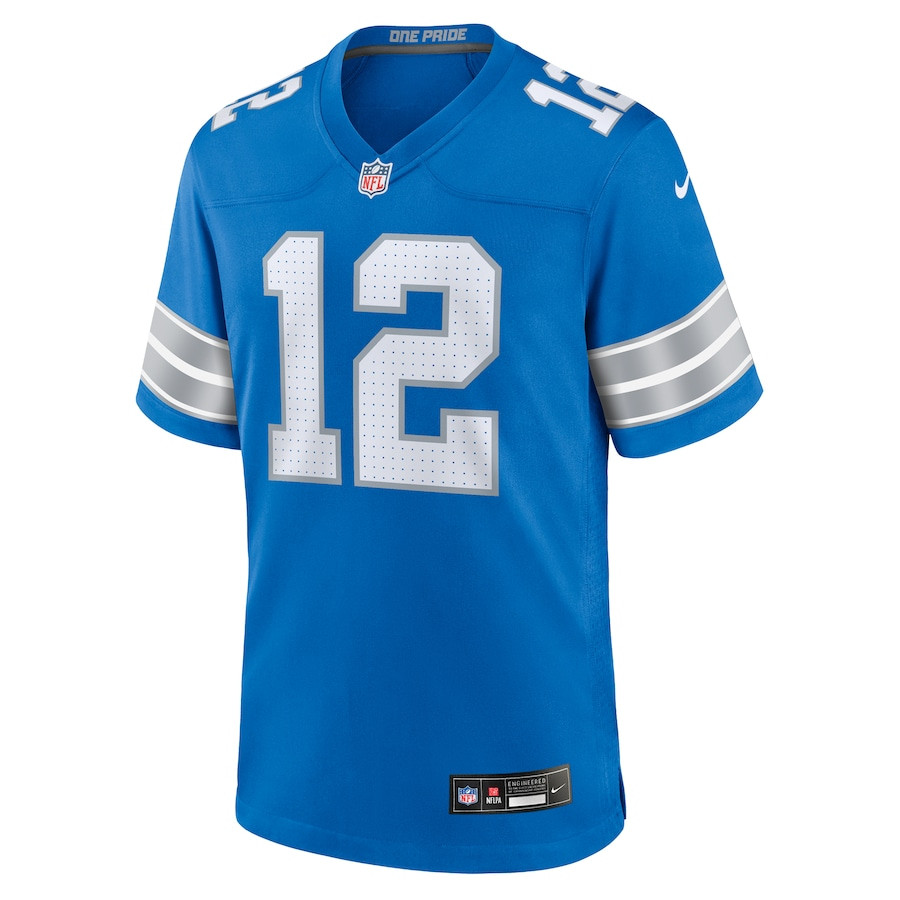 Alternative view of Brandon Joseph 12 Detroit Lions Team Game Men Jersey - Blue JS9716 nicesnker