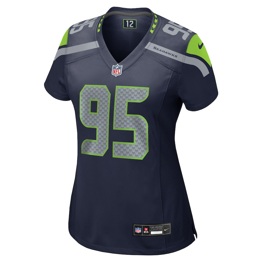 Alternative view of Brandon Pili 95 Seattle Seahawks Women's Game Jersey - College Navy JS3679 nicesnker