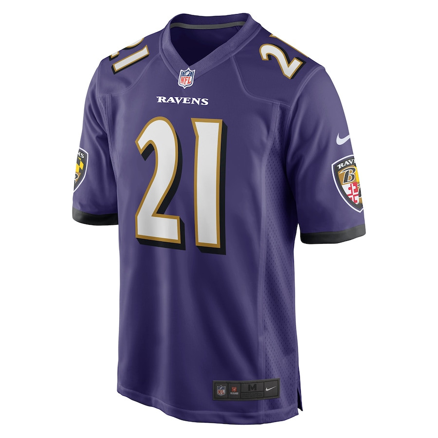 Alternative view of Brandon Stephens 21 Baltimore Ravens Team Game Men Jersey - Purple JS6734 nicesnker