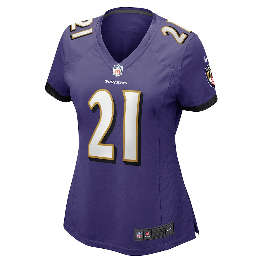 Alternative view of Brandon Stephens 21 Baltimore Ravens Women Game Jersey - Purple JS7826 nicesnker