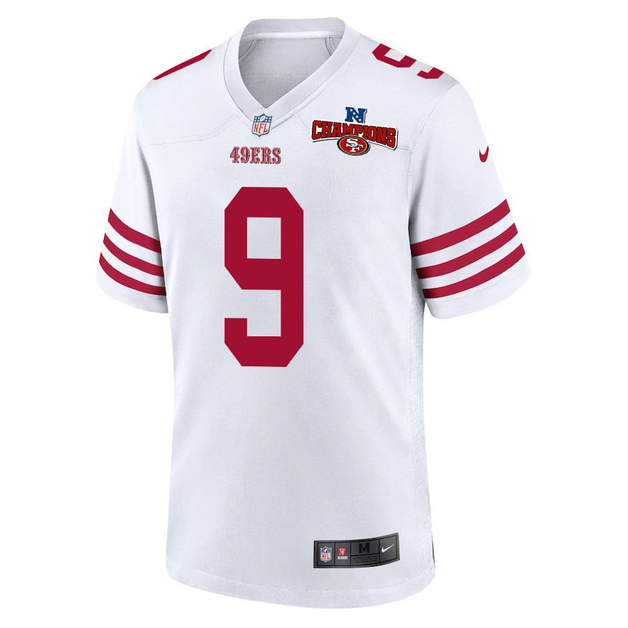 Alternative view of Brayden Willis 9 San Francisco 49ers NFC Champions Patch Game Men Jersey - White JS5465 nicesnker