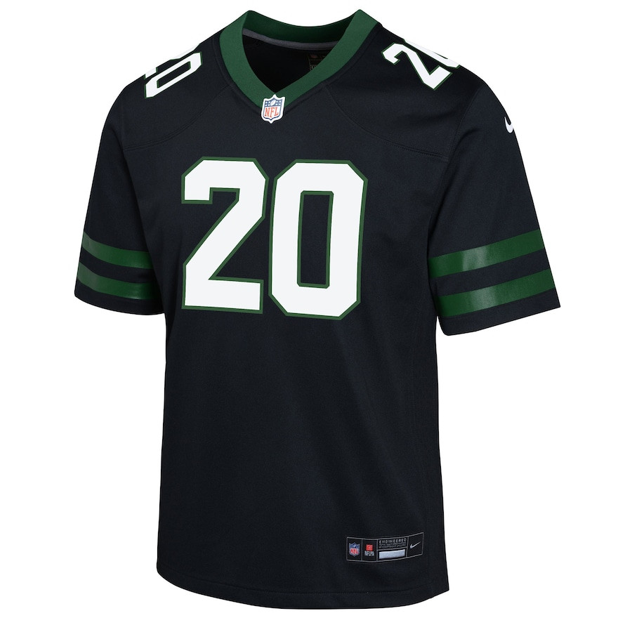 Alternative view of Breece Hall 20 New York Jets Alternate Game YOUTH Jersey - Legacy Black JS1256 nicesnker