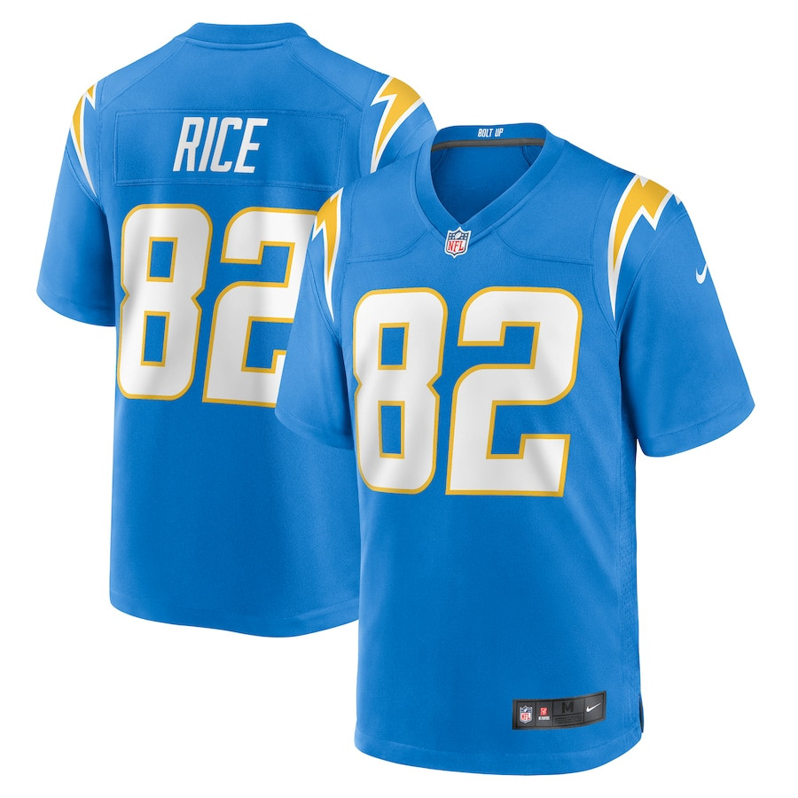 Brenden Rice 82 Los Angeles Chargers Team Game Men Jersey - Powder Blue JS4925 nicesnker