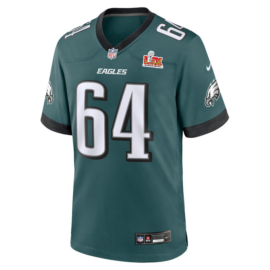 Alternative view of Brett Toth #64 Philadelphia Eagles Super Bowl LIX YOUTH Jersey - Midnight Green JS1523 nicesnker