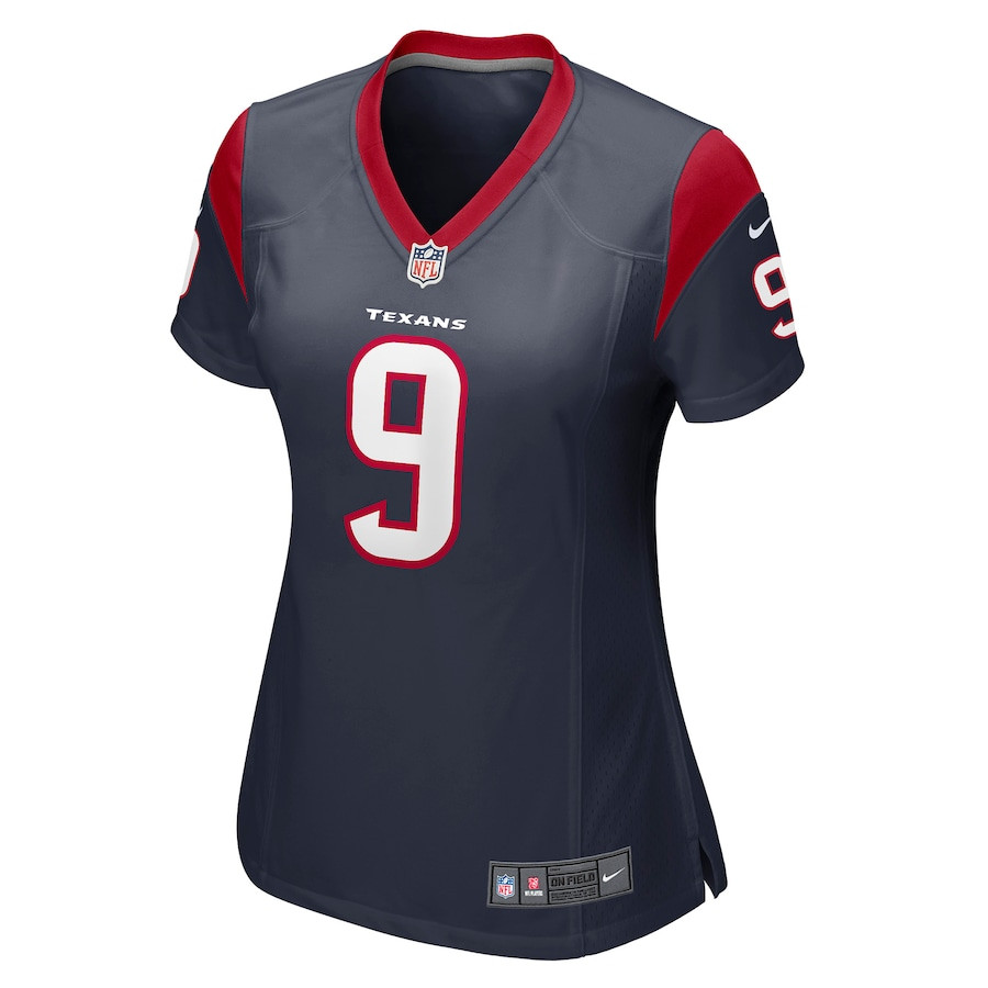 Alternative view of Brevin Jordan 9 Houston Texans Women Game Jersey - Navy JS1824 nicesnker