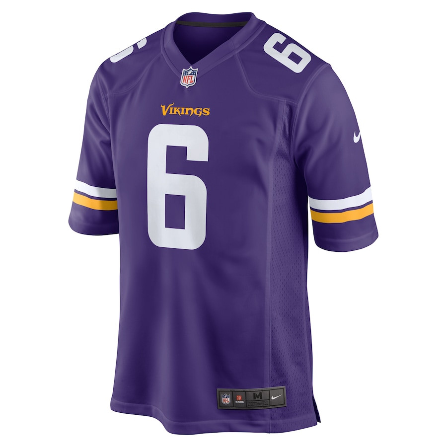 Alternative view of Brian Asamoah II 6 Minnesota Vikings Game Men Jersey - Purple JS2439 nicesnker