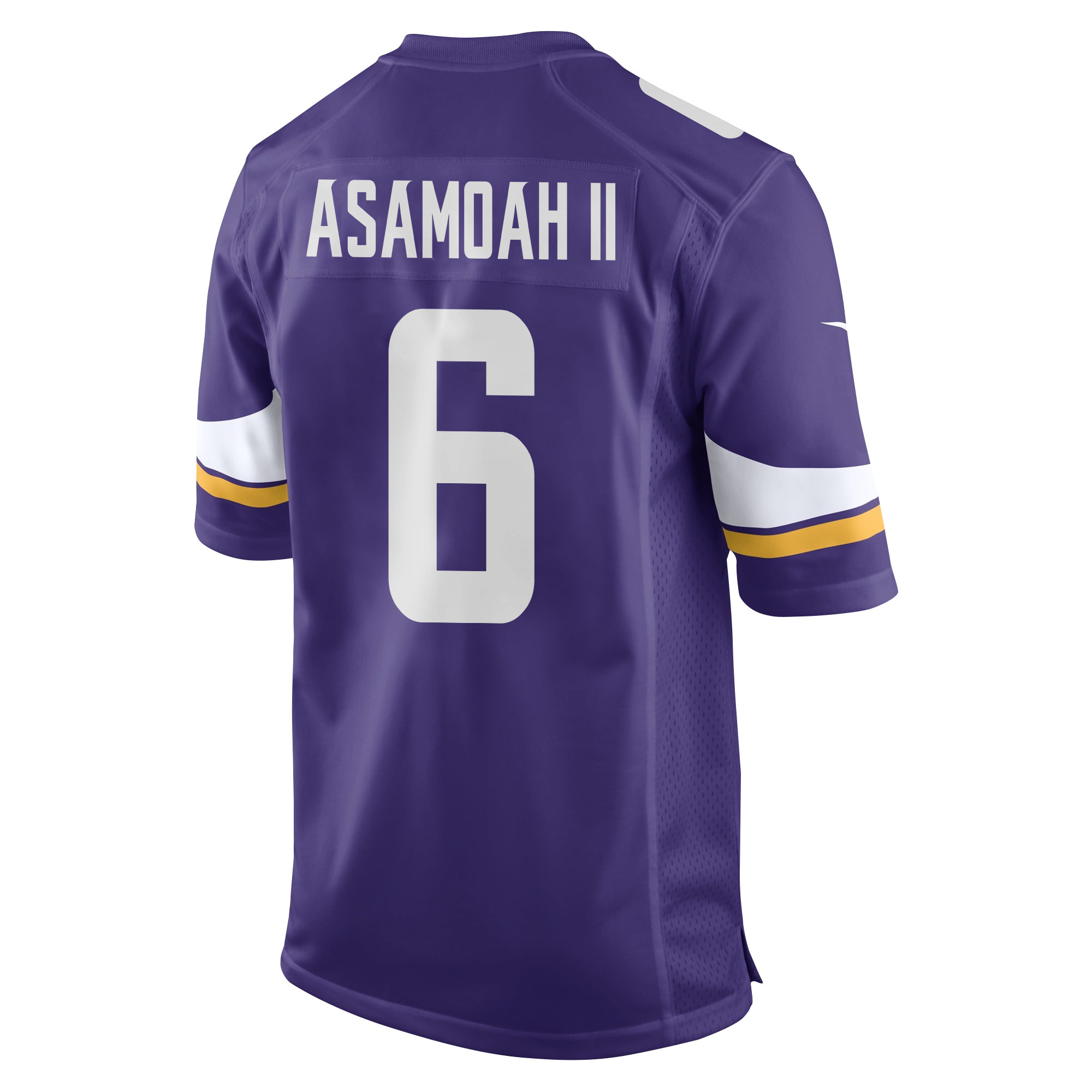 Alternative view of Brian Asamoah II 6 Minnesota Vikings Super Bowl LIX New Orleans Patch Game Men Jersey - Purple JS3110 nicesnker