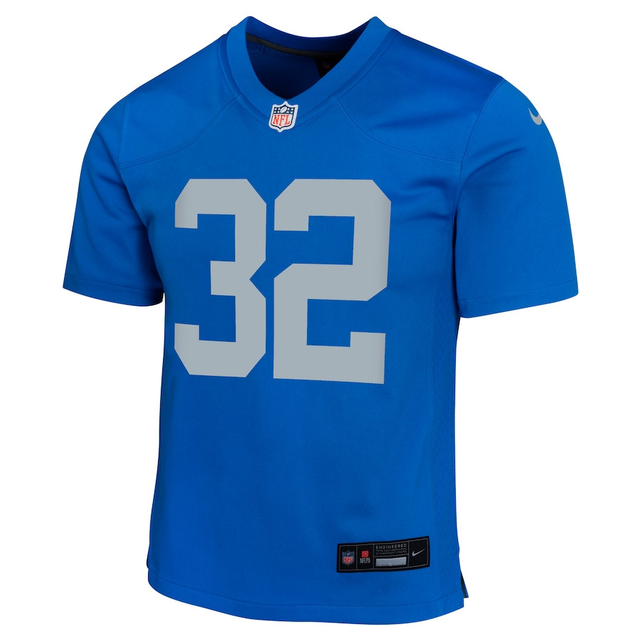 Alternative view of Brian Branch 32 Detroit Lions Alternate Game YOUTH Jersey - Blue JS5477 nicesnker