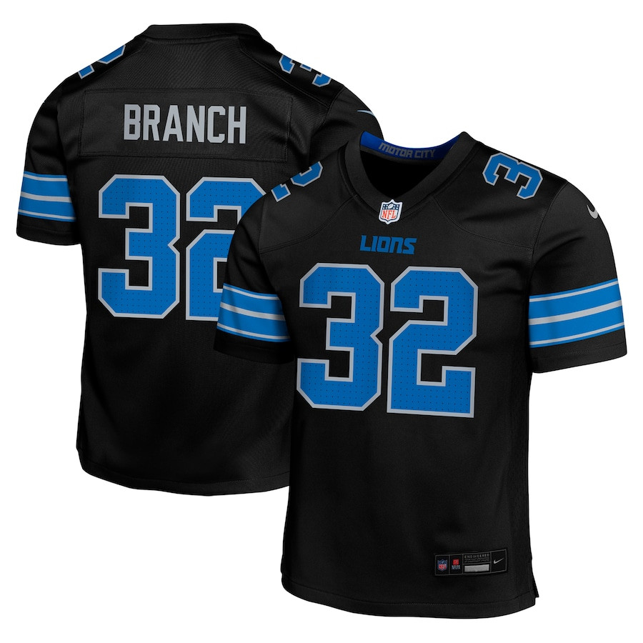 Brian Branch 32 Detroit Lions Alternate Player Game YOUTH Jersey - Black JS8952 nicesnker