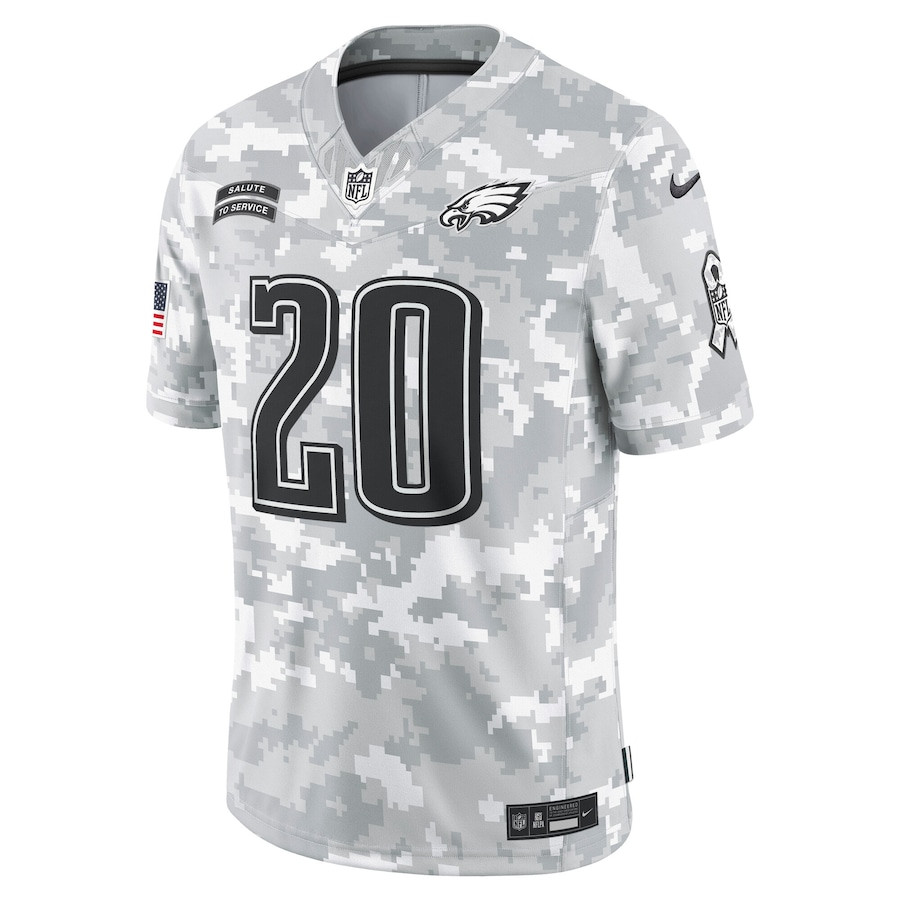 Alternative view of Brian Dawkins 20 Philadelphia Eagles 2024 Salute to Service Retired Player Limited Men Jersey - Arctic Camo JS2312 nicesnker