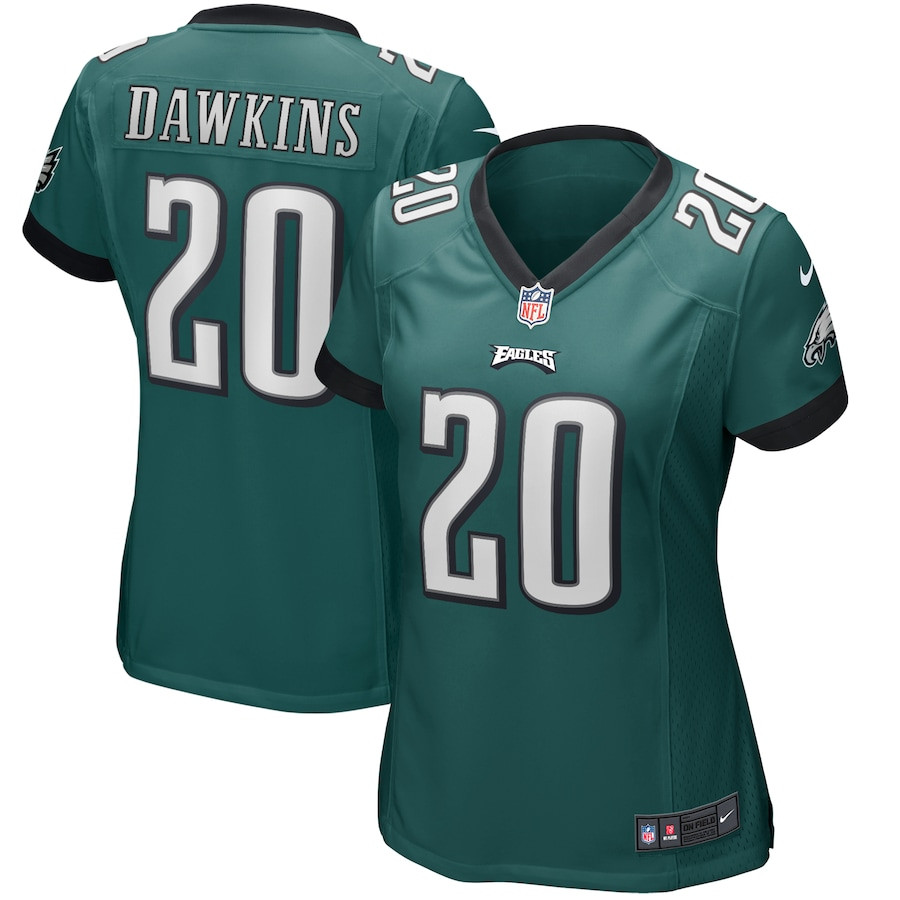 Brian Dawkins 20 Philadelphia Eagles Women Game Retired Jersey - Midnight Green JS9112 nicesnker