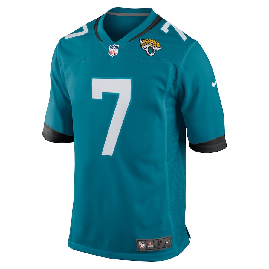 Alternative view of Brian Thomas Jr. 7 Jacksonville Jaguars Player Game Men Jersey - Teal JS2200 nicesnker