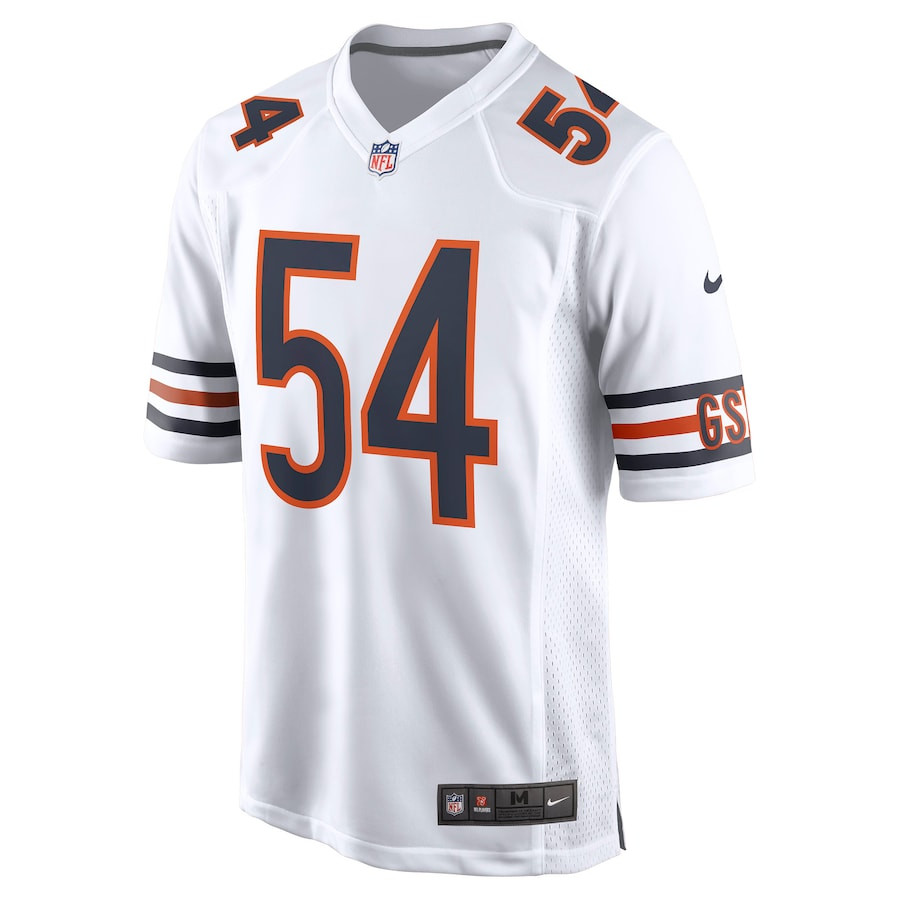 Alternative view of Brian Urlacher 54 Chicago Bears Men Retired Game Jersey - White JS2090 nicesnker