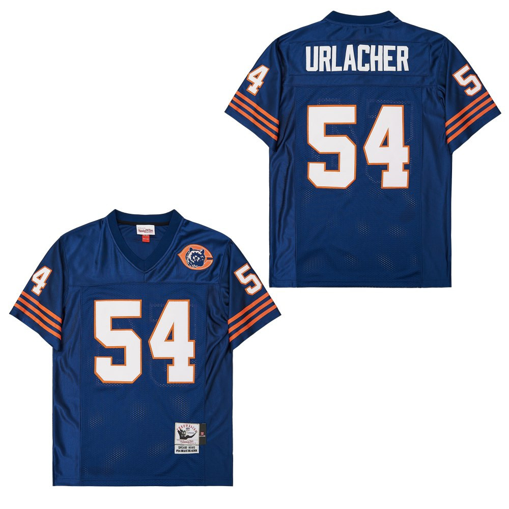 Alternative view of Brian Urlacher 54 Chicago Bears Retro Throwback Men Jersey - Navy JS3716 nicesnker