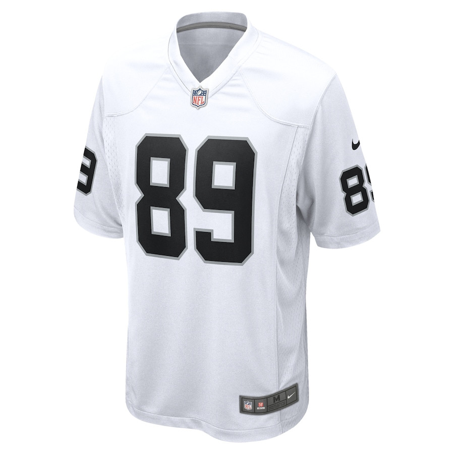 Alternative view of Brock Bowers 89 Las Vegas Raiders Game Men Jersey - White JS4440 nicesnker
