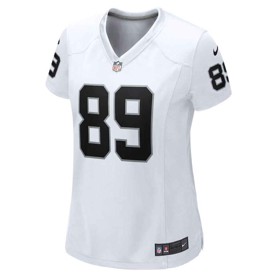 Alternative view of Brock Bowers 89 Las Vegas Raiders Women's Game Jersey - White JS1876 nicesnker