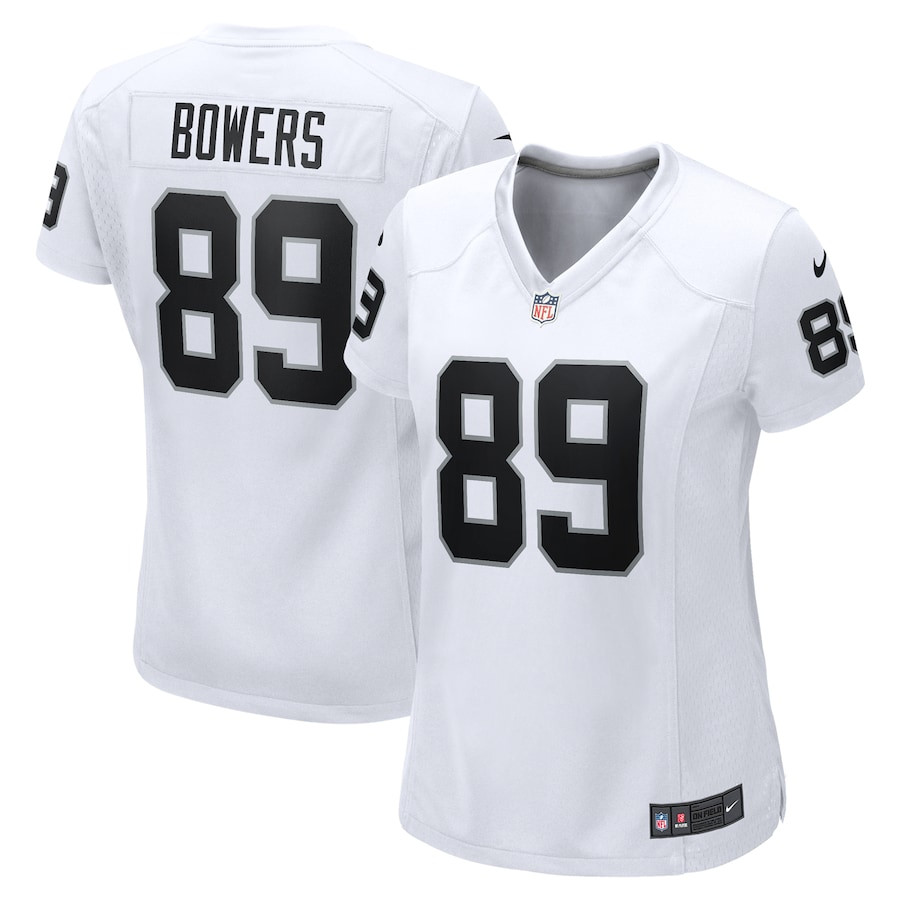 Brock Bowers 89 Las Vegas Raiders Women's Game Jersey - White JS1876 nicesnker
