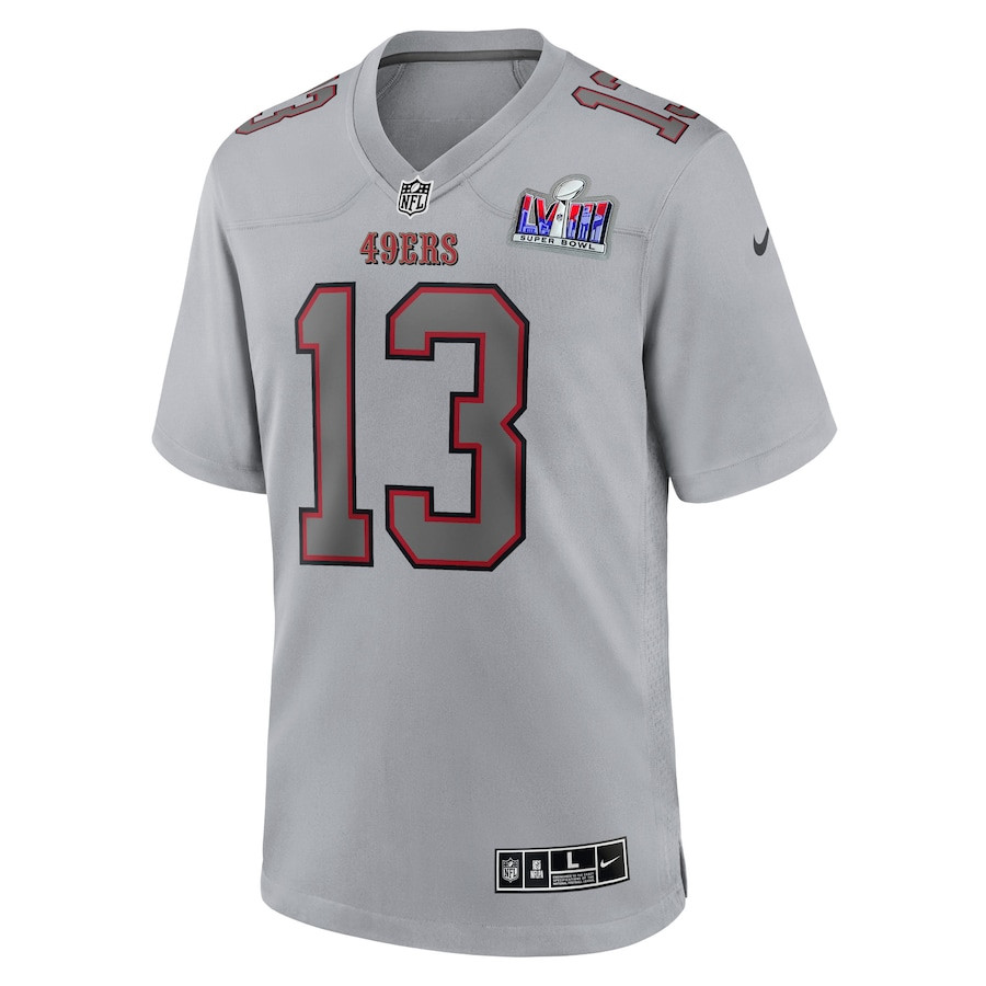 Alternative view of Brock Purdy 13 San Francisco 49ers Super Bowl LVIII Atmosphere Fashion Game Men Jersey - Gray JS6138 nicesnker