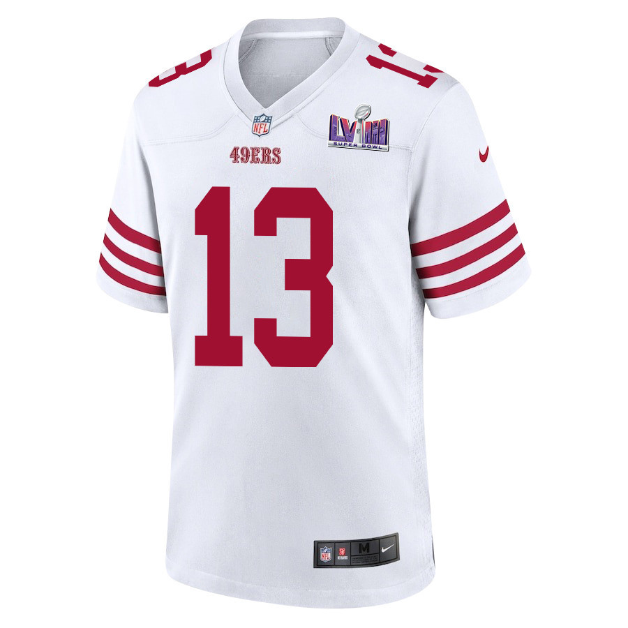 Alternative view of Brock Purdy 13 San Francisco 49ers Super Bowl LVIII Patch Game Men Jersey - White JS8807 nicesnker