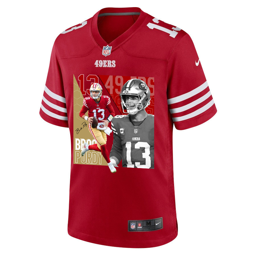Alternative view of Brock Purdy 13 San Francisco 49ers The Son of Steel Game Men Jersey - Scarlet JS3911 nicesnker