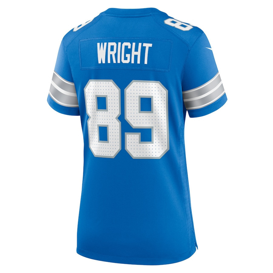 Brock Wright #89 Detroit Lions Super Bowl LIX Women's Jersey - Blue JS6067 nicesnker - Image 3