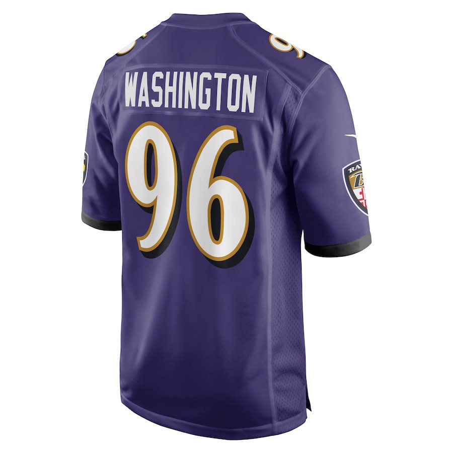 Broderick Washington 96 Baltimore Ravens Men Game Jersey - Purple JS9564 nicesnker - Image 3