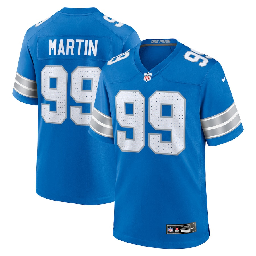 Brodric Martin 99 Detroit Lions Team Game Men Jersey - Blue JS3163 nicesnker