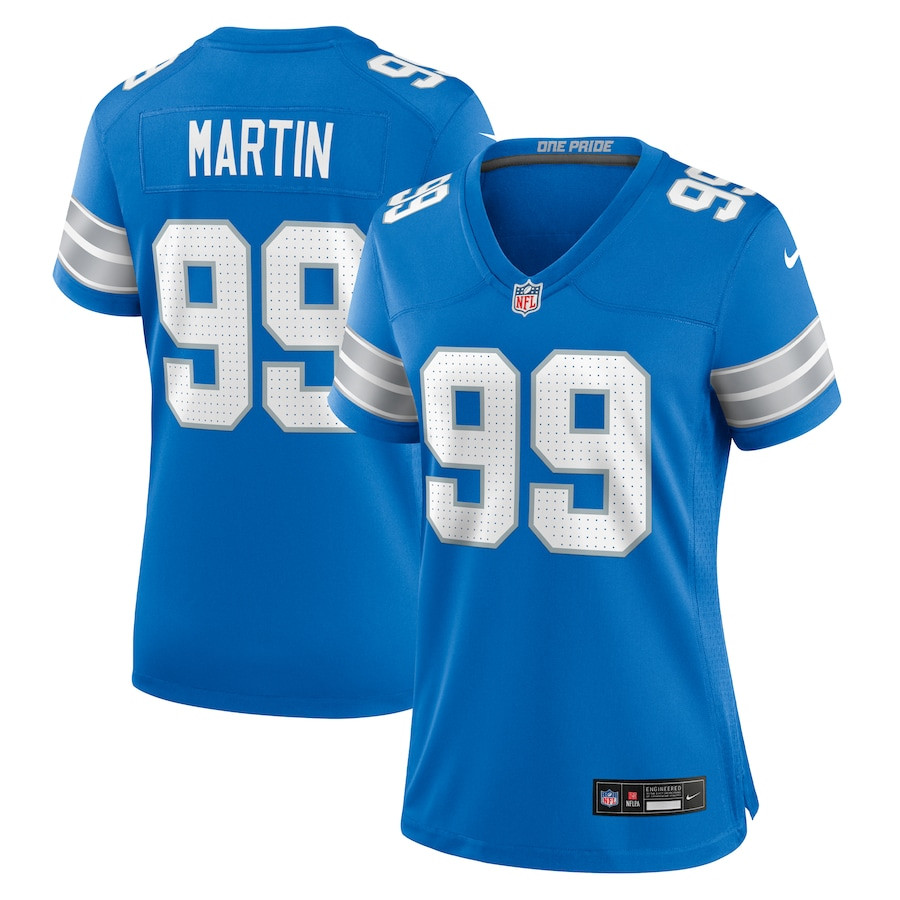 Brodric Martin 99 Detroit Lions Women's Team Game Jersey - Blue JS6594 nicesnker
