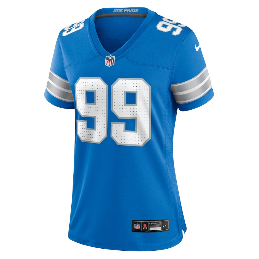 Alternative view of Brodric Martin 99 Detroit Lions Women's Team Game Jersey - Blue JS6594 nicesnker