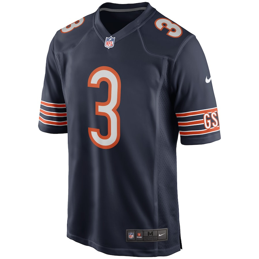 Alternative view of Bronko Nagurski 3 Chicago Bears Men Game Retired Jersey - Navy JS6871 nicesnker