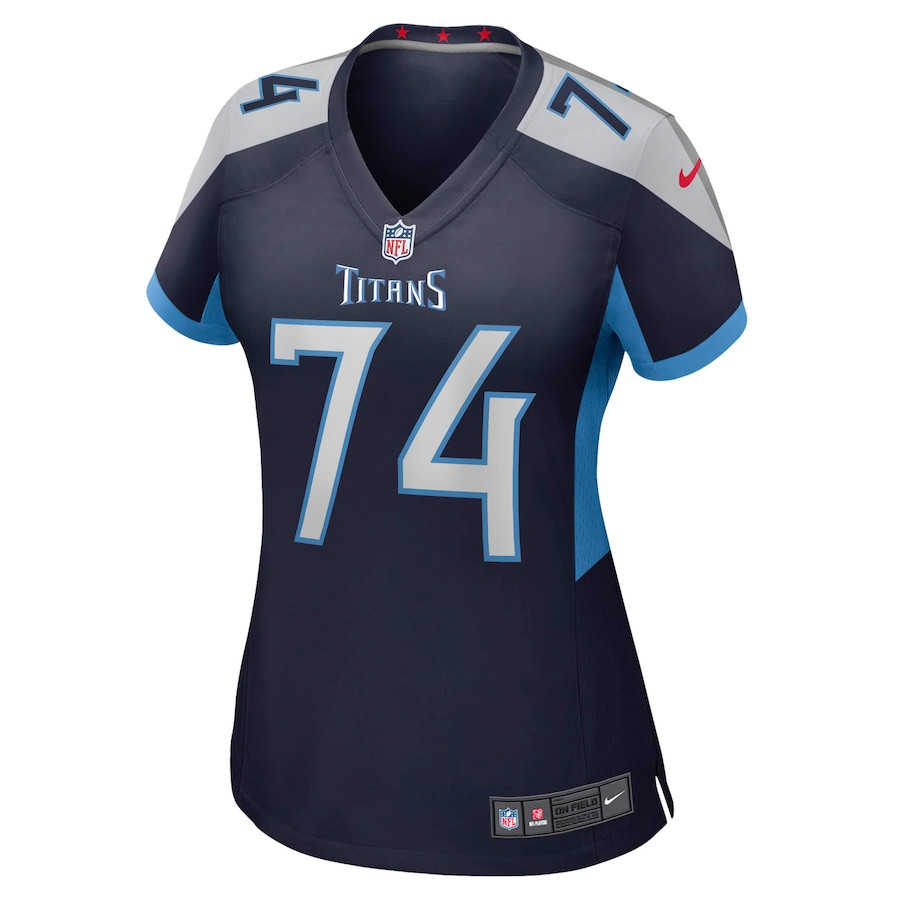 Alternative view of Bruce Matthews 74 Tennessee Titans Women Retired Jersey - Navy JS4696 nicesnker