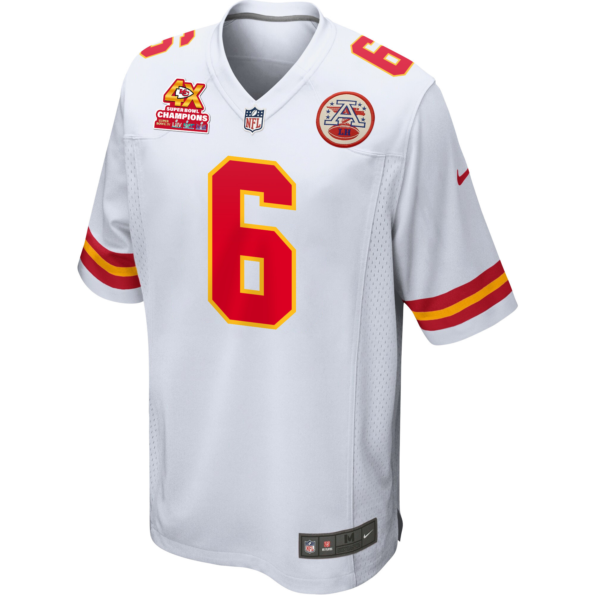 Alternative view of Bryan Cook 6 Kansas City Chiefs Super Bowl LVIII Champions 4X Game Men Jersey - White JS2172 nicesnker