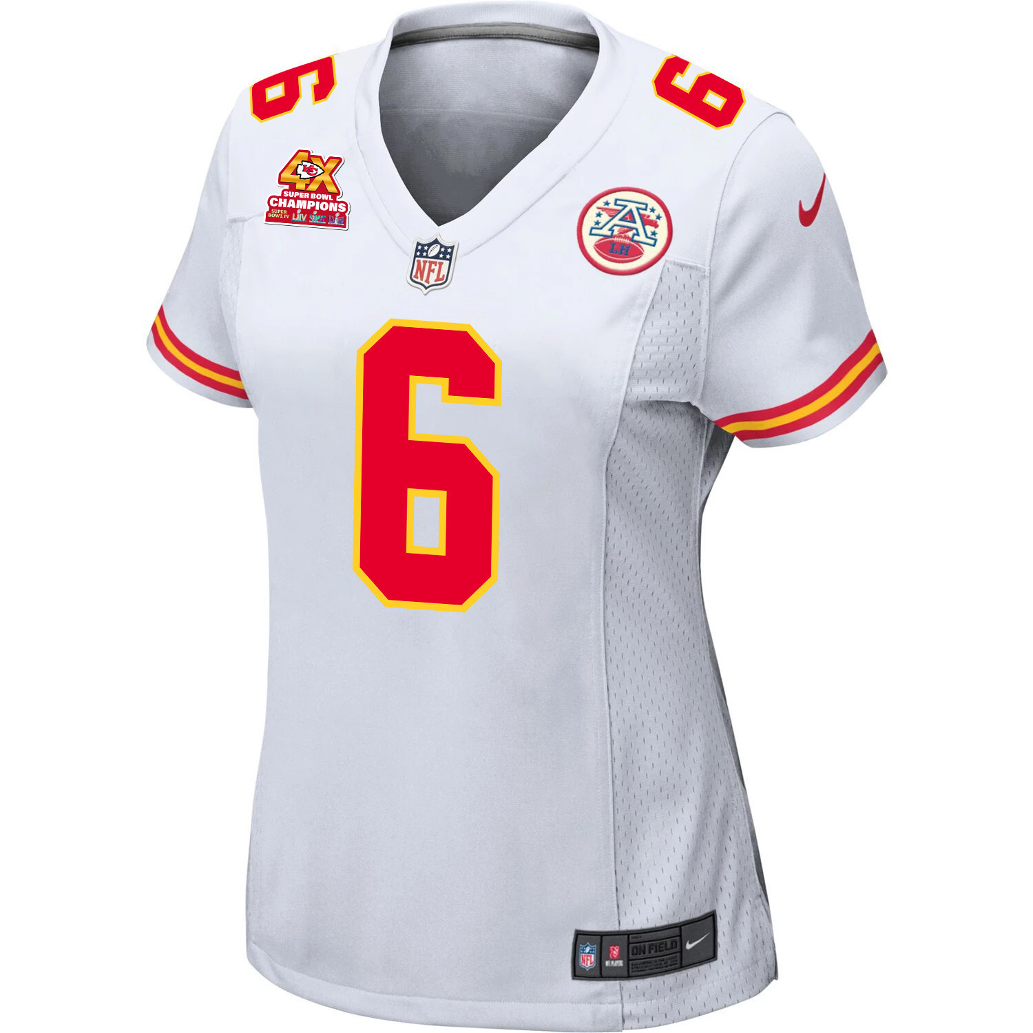 Alternative view of Bryan Cook 6 Kansas City Chiefs Super Bowl LVIII Champions 4X Game Women Jersey - White JS8992 nicesnker