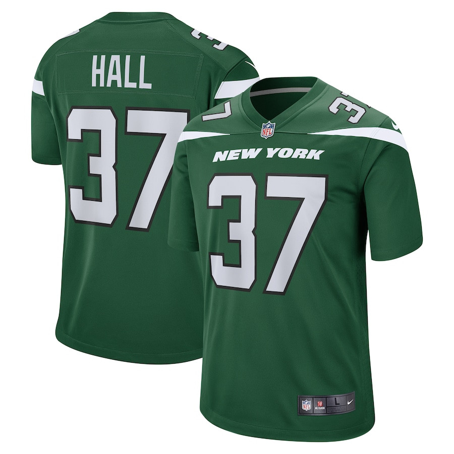Bryce Hall 37 New York Jets Men Game Jersey - Gotham Green JS7631 nicesnker