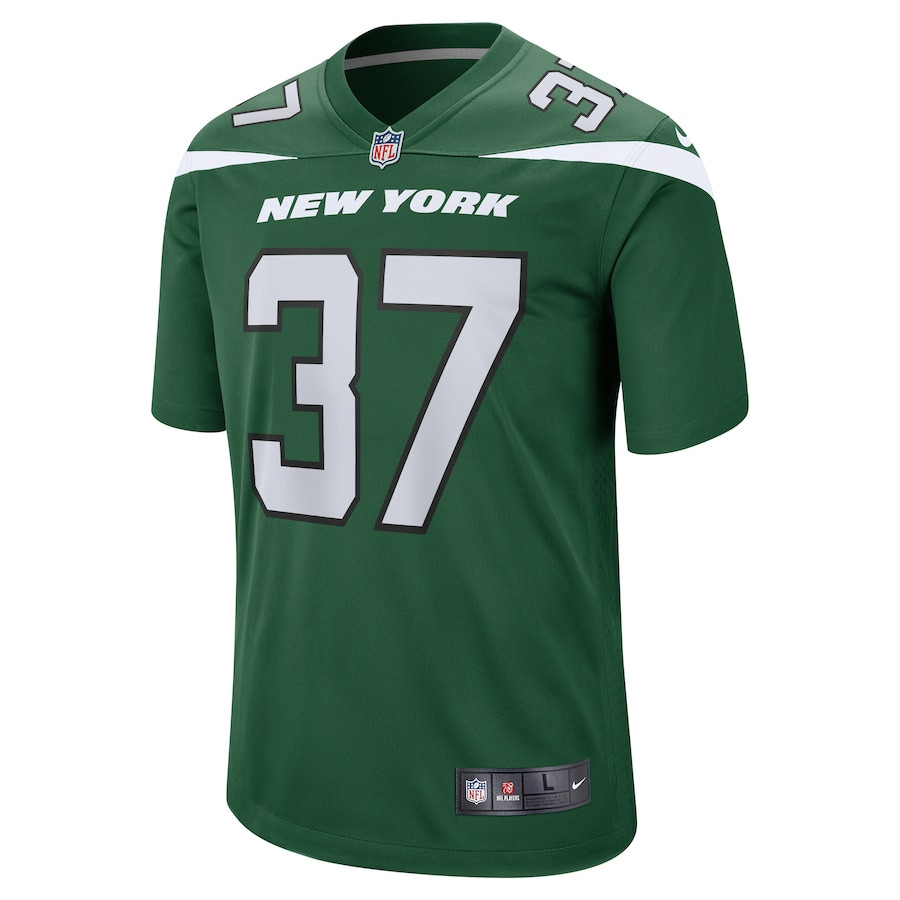 Alternative view of Bryce Hall 37 New York Jets Men Game Jersey - Gotham Green JS7631 nicesnker