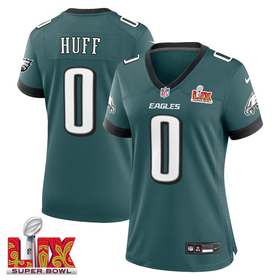 Bryce Huff #0 Philadelphia Eagles Super Bowl LIX Women's Jersey - Midnight Green JS4291 nicesnker