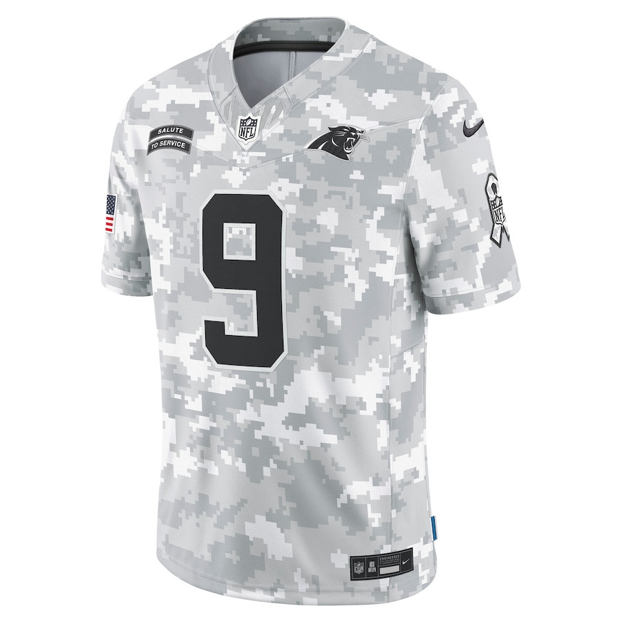 Alternative view of Bryce Young 9 Carolina Panthers 2024 Salute to Service Limited Men Jersey - Arctic Camo JS9903 nicesnker