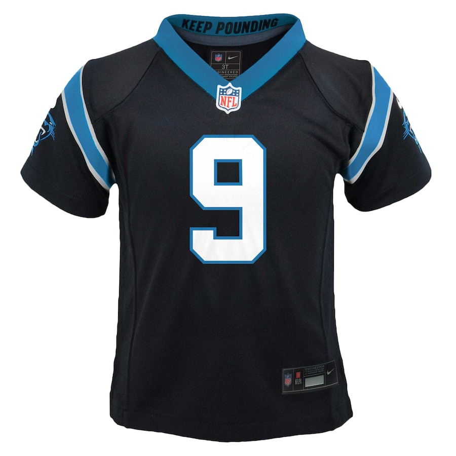 Alternative view of Bryce Young 9 Carolina Panthers Player Game YOUTH Jersey - Black JS1796 nicesnker