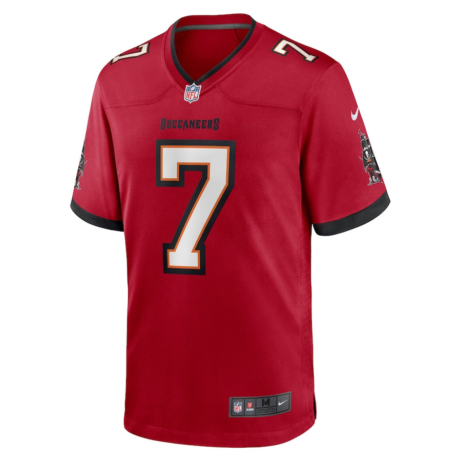 Alternative view of Bucky Irving 7 Tampa Bay Buccaneers Game Men Jersey - Red JS4028 nicesnker
