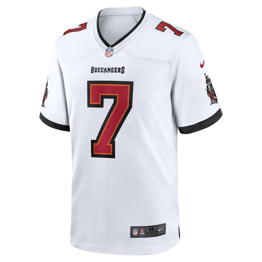 Alternative view of Bucky Irving 7 Tampa Bay Buccaneers Game Men Jersey - White JS8384 nicesnker