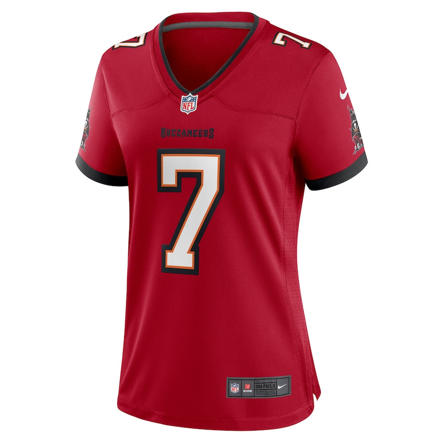 Alternative view of Bucky Irving 7 Tampa Bay Buccaneers Game Women Jersey - Red JS7208 nicesnker