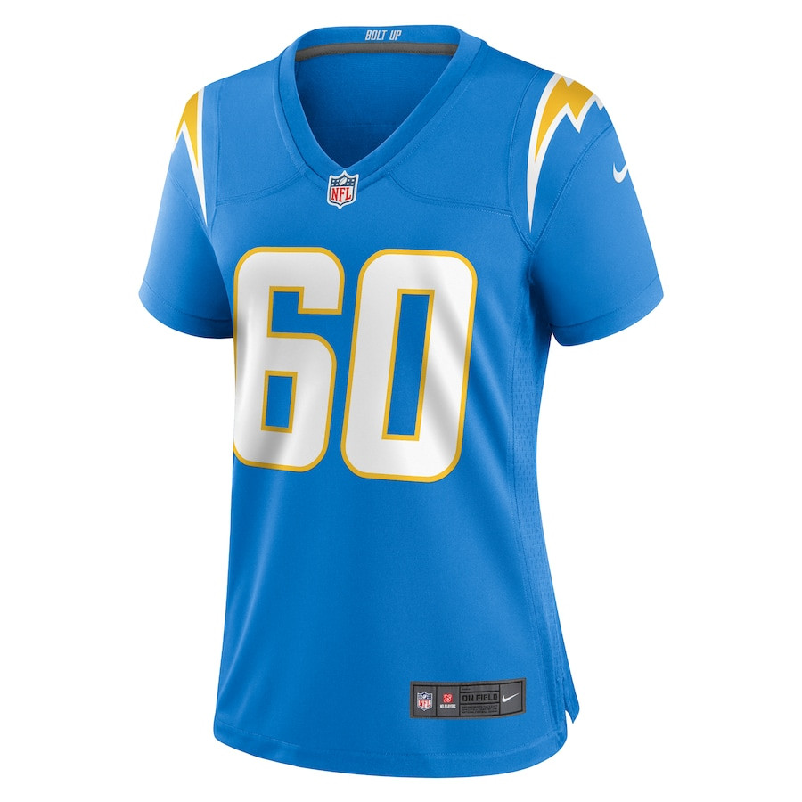 Alternative view of Bucky Williams 60 Los Angeles Chargers Women's Game Jersey - Powder Blue JS9927 nicesnker