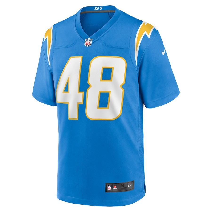 Alternative view of Bud Dupree 48 Los Angeles Chargers Team Game Men Jersey - Powder Blue JS8700 nicesnker