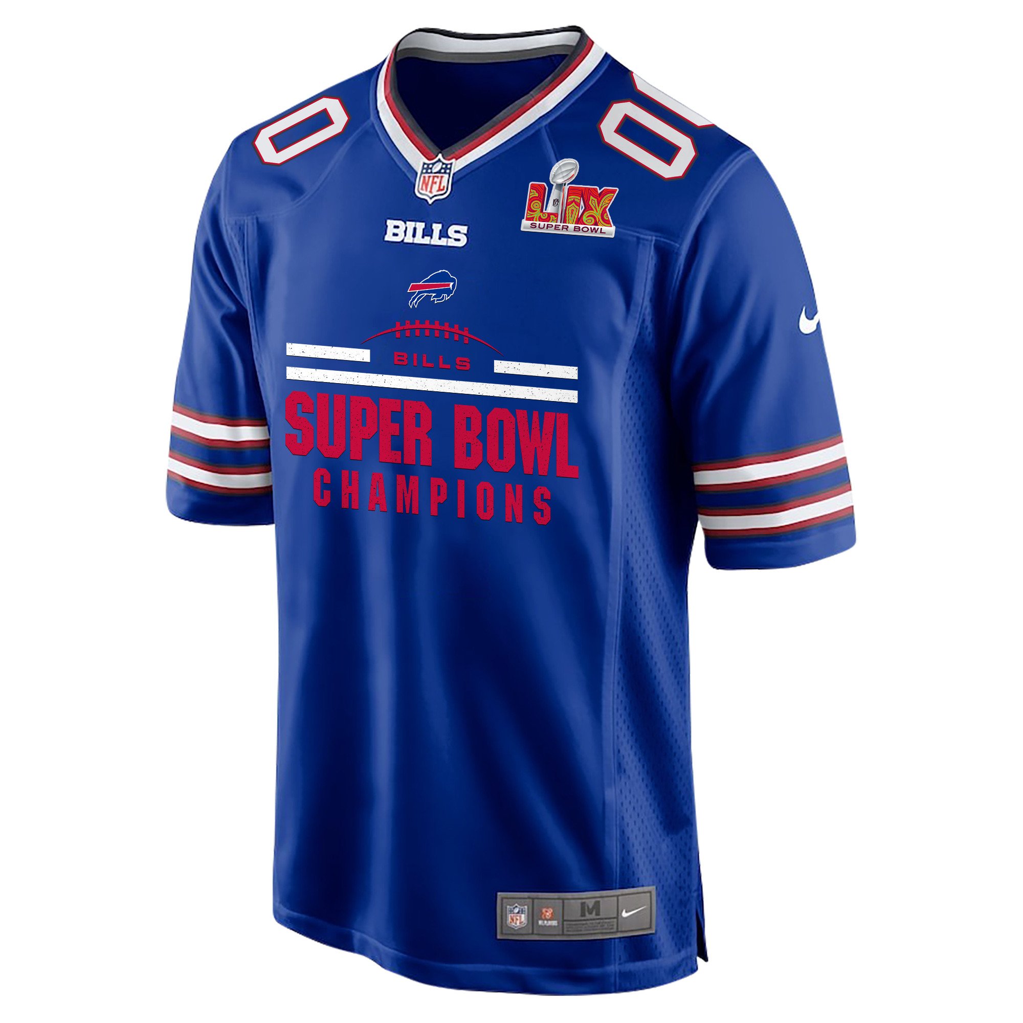 Alternative view of Buffalo Bills Super Bowl LIX Champions Ball Game Men Custom Jersey - Royal JS5950 nicesnker
