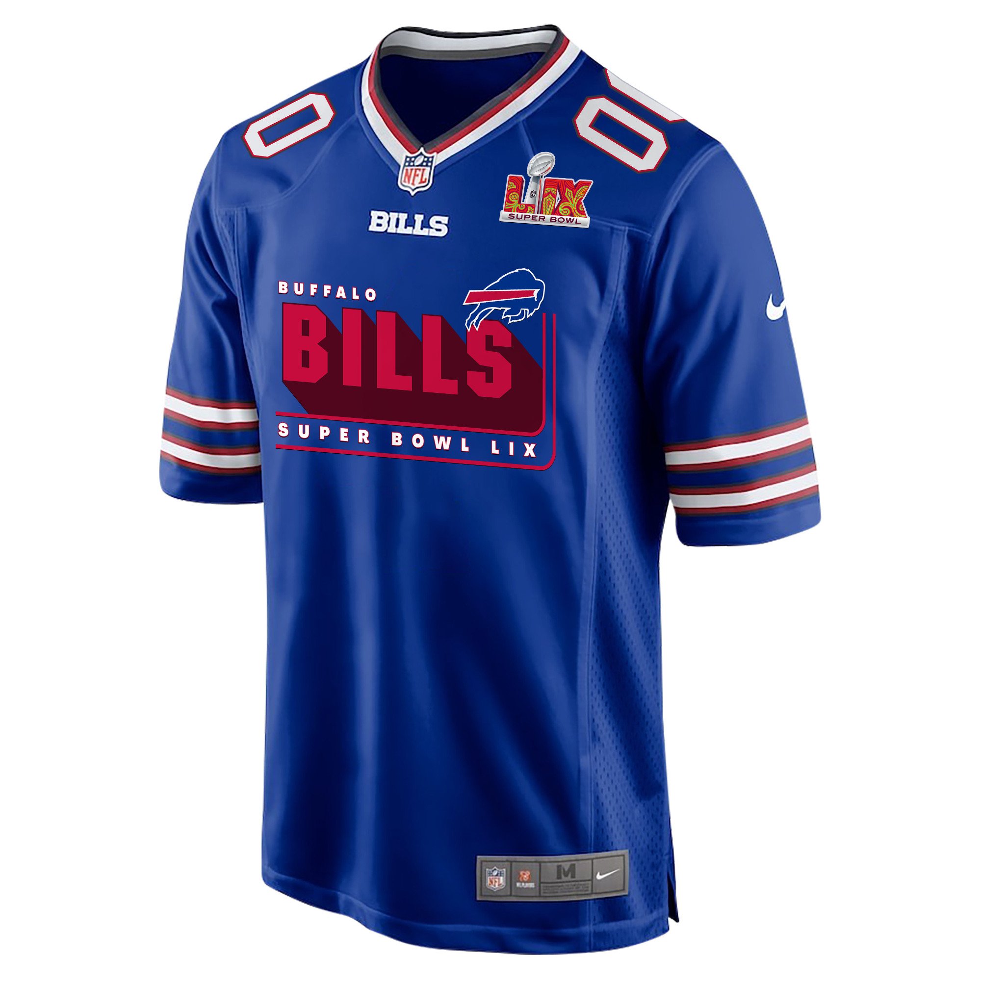 Alternative view of Buffalo Bills Super Bowl LIX Champions Big Bills Game Men Custom Jersey - Royal JS2623 nicesnker