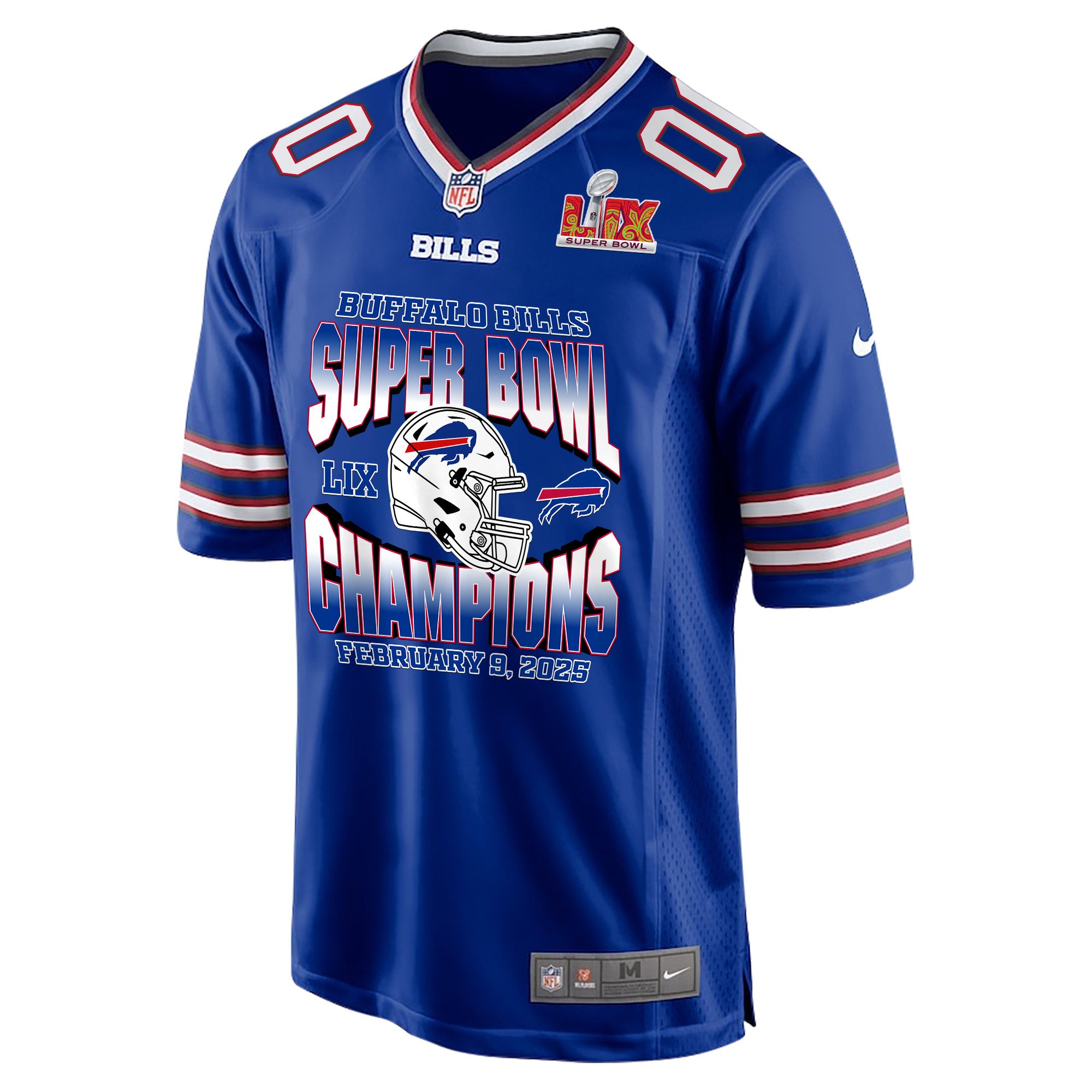 Alternative view of Buffalo Bills Super Bowl LIX Champions Helmet Game Men Custom Jersey - Royal JS7783 nicesnker